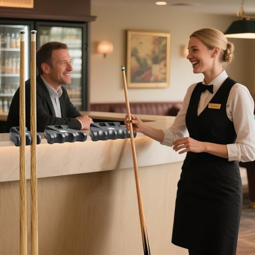 Cue Rest - Portable Weighted Billiard Cue Rack with Chalk Holder (2 Holes) - style: 2 Holes