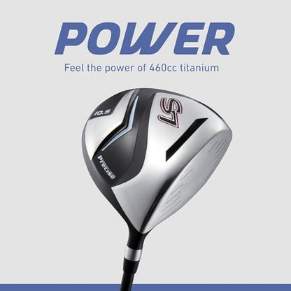Precise S7 Men's 18-Piece Complete Golf Club Set – Titanium Driver, Fairway Woods, Hybrid, 5-SW Irons, Putter & Stand Bag, Right Handed - color: Red, size: Tall Size +1" for 6'1" and Above!