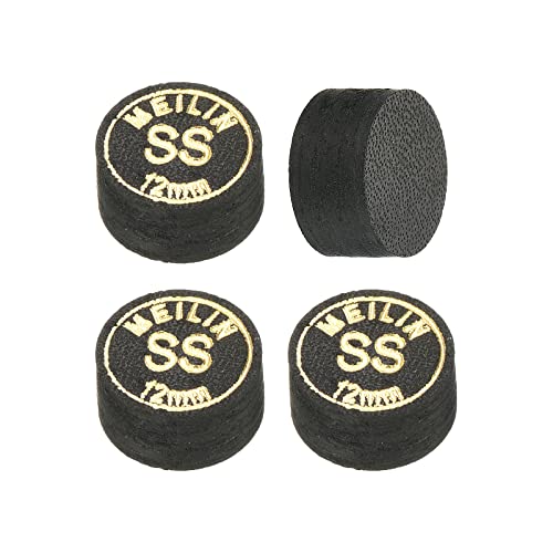 PATIKIL Pool Cue Tips Multiple Layer Pool Billiard Cue Tips Laminated Glue-on Snooker Stick Tip Billiard Accessories - size: 12mm, style: Super Soft