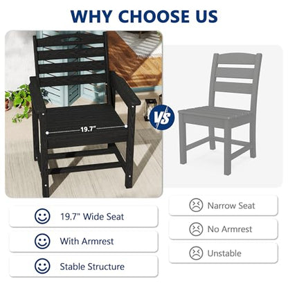 PIZZELLO 9 Pieces Outdoor Dining Set, 106" Extendable Aluminum Patio Dining Table w/ 8Pcs HDPE Patio Chairs, All Weather Outdoor Table and Chairs Sets for Backyard, Garden and Deck - size: 106"Table + 8 HDPE Chairs