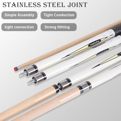 Canadian Maple Pool Cue Sticks (10mm/11.5mm/13mm), 58" 2-Piece Pool Sticks with Low Deflection Shaft,Billiard Sticks for Home, Bar, and Tournament Play - color: only cue11.5MM
