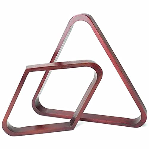 Brybelly Billiard Ball Rack Set - Diamond and Triangle Pool Racks for 8-Ball and 9-Ball Games - Mahogany Stain Wood, Official Regulation Size Pool Table Accessories