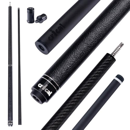 CRICAL Carbon Fiber Pool Cue with Stick Low Deflection Shaft - 58 Inch Billiard Cue Stick with Cowhide Grip & 3K Weave Design, 12.5mm Tip, Fixed Weight (19oz), 3/8x8 Joint – Ideal for Players - color: CL-VP-1