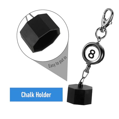 Piriuuo Octagonal Billiard Chalk Holder, Retractable Pool Chalk Holder Pool Billiards Accessories for Billiard Lovers