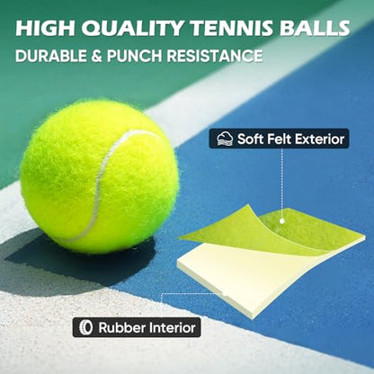 Treeroot 16/30/40/60/80 Pcs Tennis Balls, High Elasticity Tennis Balls Bulk, Comes with a Portable Mesh Bag, Tennis Ball for Dogs, Suitable for Beginner Training Ball, Durable & Bounce - size: 40Pack