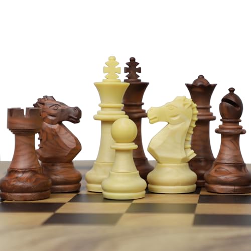 Luxury Staunton Chess Pieces Only 32 Chessmen Pieces Replacement of Missing Pieces Weighted Tournament Chess Pieces for Chess Set with Exquisite Grain 2.9 Inches King Includes Storage Bag