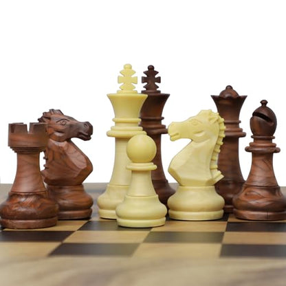 Luxury Staunton Chess Pieces Only 32 Chessmen Pieces Replacement of Missing Pieces Weighted Tournament Chess Pieces for Chess Set with Exquisite Grain 2.9 Inches King Includes Storage Bag