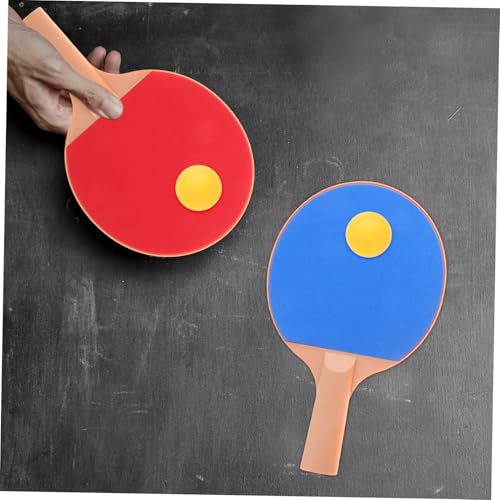 Outdoor Table Tennis Racket Set with Plastic Elastic Paddle and Yellow Pong Balls Ergonomic Grip Paddle Kit for Competitive and Recreational Play