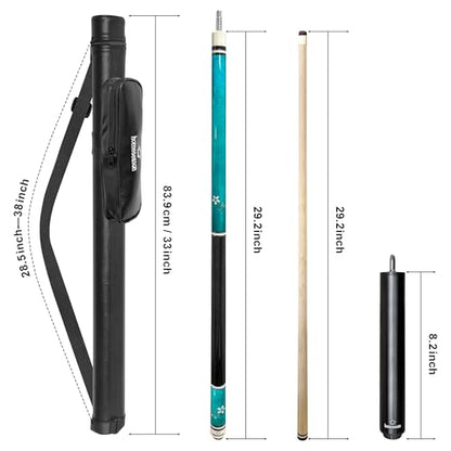 HomeSeason Pool Cue Stick 58" Professional Billiard Canadian Maple Pool Stick with Leather Case & 13mm Tip, 18/19/20/21oz for Adults Pro Player - color: 19oz(Blue）