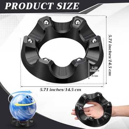 Yookeer Bowling Ball Spinner Stand, 360° Smooth Rotating Ball Cup Holder with Easy Multi-Angle Grip, Universal Bowling Accessories for Optimal Performance, Cleaning & Polishing - color: Black