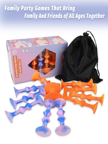 11Pcs Diamond Styled Valentine's Day Silicone Suction Cup Dart Game Pictionary Game for Family Party (Mix Color) - style: Mix Color