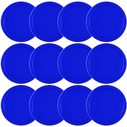 Coopay 12 Pieces Home Air Hockey Pucks 2.5 Inch Heavy Replacement Pucks for Game Tables Equipment Accessories, 12 Grams - color: Blue