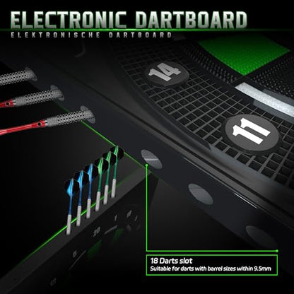 CyeeLife Electronic Dart Board,Soft Tip Dartboard Set,Digital Electric Dart Boards with LED,12 Darts 24 Flights 50 Tips 2 Flight Protectors Power Adapter - color: Electronic DartBoard