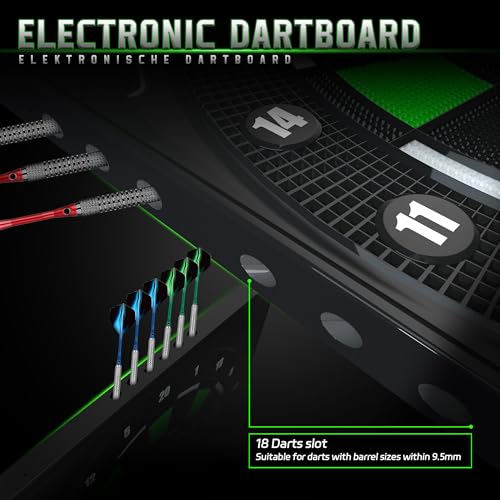 CyeeLife Electronic Dart Board,Soft Tip Dartboard Set,Digital Electric Dart Boards with LED,12 Darts 24 Flights 50 Tips 2 Flight Protectors Power Adapter - color: Electronic DartBoard