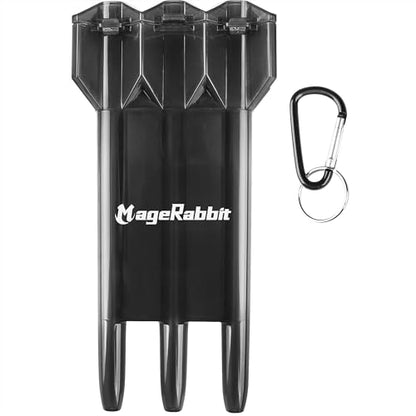 Dart Case, Hard Case, 3 Darts Capacity, 3 Compartments, Translucent Black, Sporty, 25 x 10 x 20 cm (Black) - color: Black