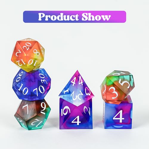 KISREL Dice Resin Molds, DND Dice Set and Organizer Box Epoxy Resin Mold with 7 Standard Stereoscopic Dice Cavities, Silicone Molds for Resin, DND Dice Set Making Kit, Table Board Game - size: Dice Resin Molds - 7pcs