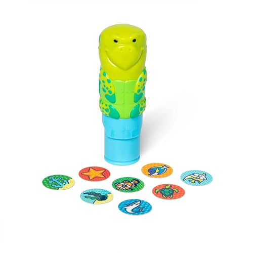 Melissa & Doug Sticker Wow!™ 24-Page Activity Pad and Sticker Stamper, 300 Stickers, Arts and Crafts Fidget Toy Collectible Character – Sea Turtle - for Kids Ages 3+ - FSC Certified - color: Sea Turtle, size: Single