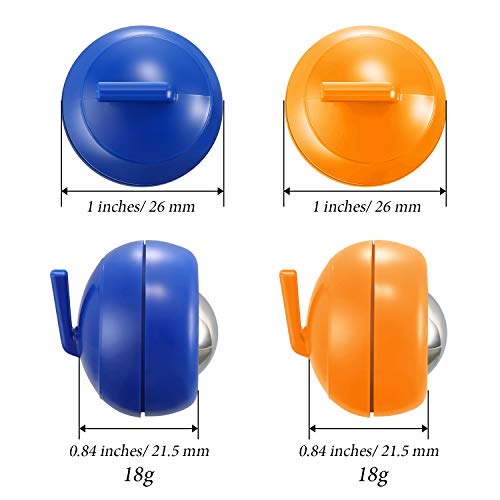 8 Pieces Mini Shuffleboard Pucks Tabletop Curling Game Pucks Replacement Shuffleboard Rollers Sliding Bead Games for Adults (Blue, Orange)