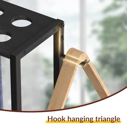 YBING Pool Stick Holder - Pool Stick Stand for 10 Sticks, Pool Stick Rack, Floor Cue Stick Holder, Billiard Cue Rack, Pool Table Accessories, Bamboo Black - color: Black Bamboo