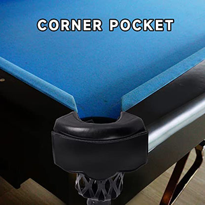 GSE Games & Sports Expert Set of 6 Heavy Duty PU Leather Billiard Pool Table Pockets, Billiard Pool Table Accessories (Several Colors & Styles Available) - color: Black - Smooth
