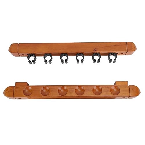 Srliya Wall Mounted Billiard Pool Rack 6 Cues Wooden Billiard Rack Billiard Stick Wall Rack