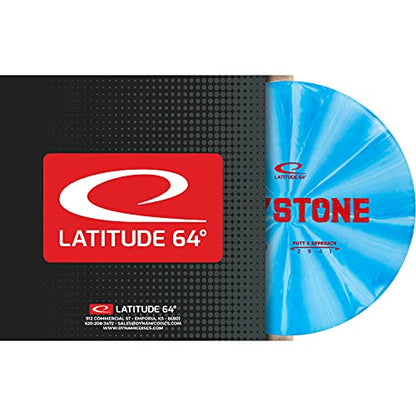 Latitude 64 Retro Burst Keystone Disc Golf Putter, Interactive Family Outdoor Games, Men and Women Frisbee Golf Putt & Approach Disc, 175g+, Stamp Shade of Disc Color & Burst Pattern May Vary - color: Blue