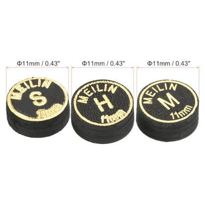 PATIKIL Pool Cue Tips Kit Multiple Layer Pool Billiard Cue Tips Laminated Glue-on Snooker Stick Tip Billiard Accessories - size: 11mm