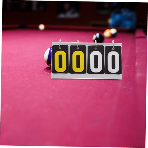 Yardwe Portable Tennis Score Keeper Flip Scoreboard Tabletop Scoreboard 4 Numbers Black Yellow Plastic Easy to Operate for Sports Games