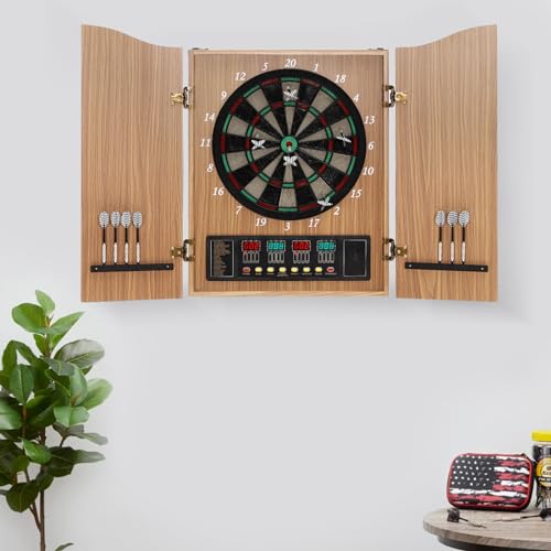 Electronic Dart Machine,Dartboard,27 Main Game,243 Game Variations,Up to 16 Players,for Family Office Pub - color: Yellow