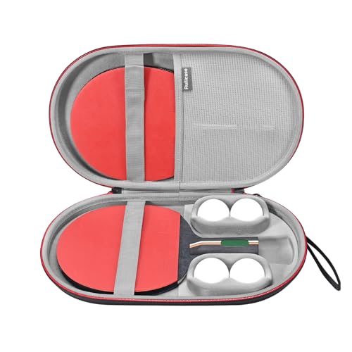 Carrying Case for Ping Pong Paddles/Table Tennis Paddles/Racquet Cyber Shape Hexagon,Fits for 2 Paddles and 4 balls - color: Large Black