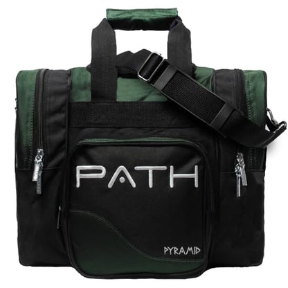 Pyramid Path Pro Deluxe Single Bowling Ball Tote - Holds One Ball, One Pair Shoes Up to Mens 15 - color: Hunter Green