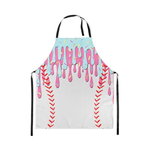Castle Fairy Ice Cream Drip Baseball Kids Kitchen Apron - color: Pink Blue
