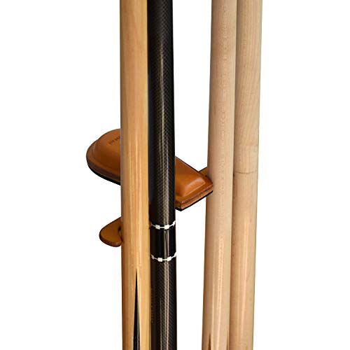 CROWN ME Weighted 4-Cue Leather pool cue holder - color: Leather color