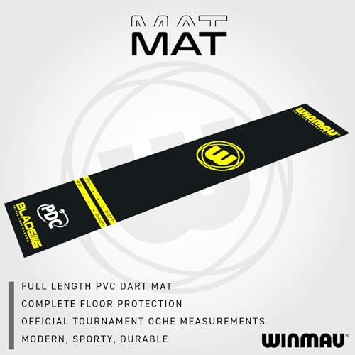 WINMAU Dart Mat with Throw Line for Soft Tip and Steel Tip - Available in Outshot and Clearzone Style - style: PDC Pro Zone