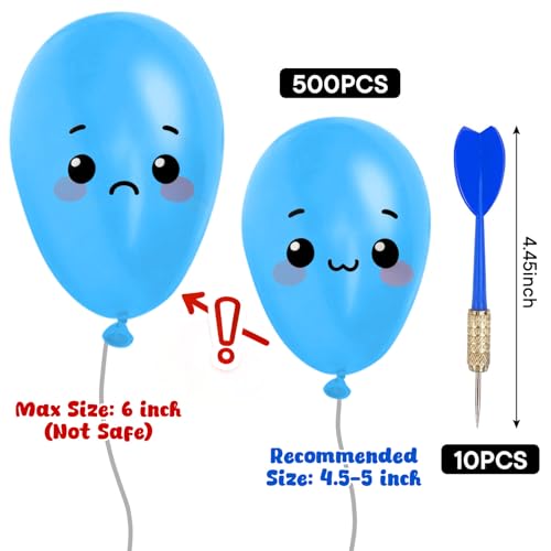 LovesTown 510PCS Dart Balloon Game Set, Carnival Games for Kids & Adults, Outdoor Party Game for Backyard, Birthdays & Family Reunions, Carnival Party Favors, Includes 500 Balloons & 10 Darts