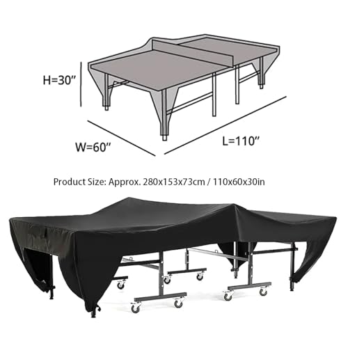 1pc Table Tennis Cover Outdoor Courtyard Patio Waterproof Dust Proof Ping Pong Tables Terrace Long 280 * 153 * 73cm