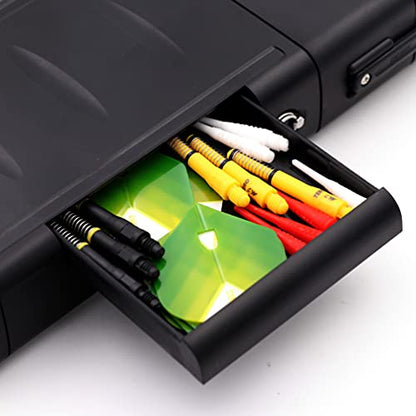 CUESOUL ANTIE Hard Dart Case with Peking Opera Mask Design and Dart Flights Case for Your Choice - color: Dart Case-Yellow