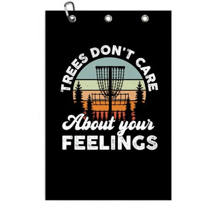 Tree Don't Care About Your Feelings Printed Microfiber Towel with Clip, Disc Golf Towel Gift for Dad Mom Husband Grandpa Golfer Father's Day or Birthday, Disc Golf Accessories, Disc Lover Gifts, 16x24 - color: Funny Disc Golf
