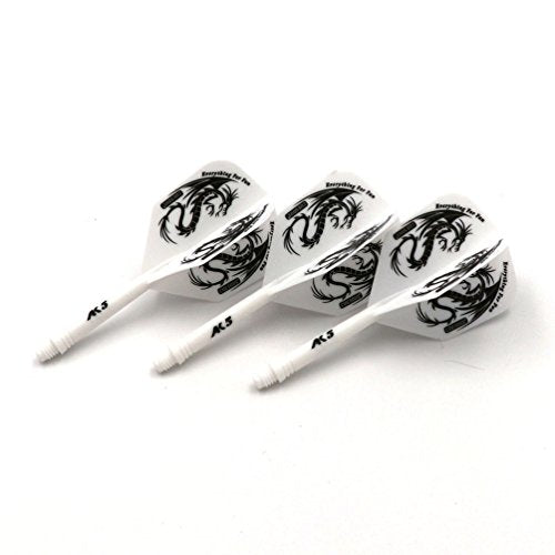 CUESOUL ROST Integrated Dart Shaft and Dart Flight Standard/Slim/Diamond/Big Wing/Tear/Diamond - color: 28mm-Big Wing Shape-White Dragon