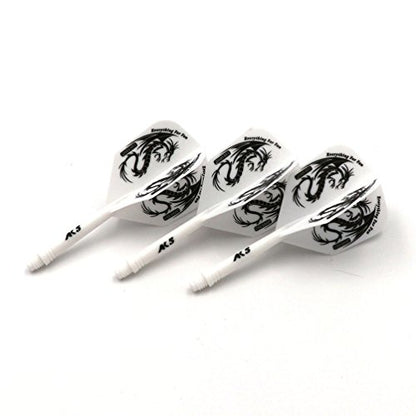 CUESOUL ROST Integrated Dart Shaft and Dart Flight Standard/Slim/Diamond/Big Wing/Tear/Diamond - color: 28mm-Big Wing Shape-White Dragon