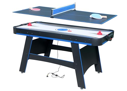 5 ft Air Hockey Table with Table Tennis Top, 2-in-1 Multi-Game Tables with Play Accessories for Adults and Kids, Game Room, Home, Office, Indoor Hockey Arcade Game