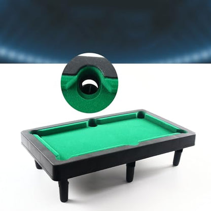 Mini Pool Table, Compact 19x11 Inch Miniature Pool Table Set Sturdy Plastic Construction with 2 Cue Sticks 11 Balls Rack for Family Kids Adults Indoor Games