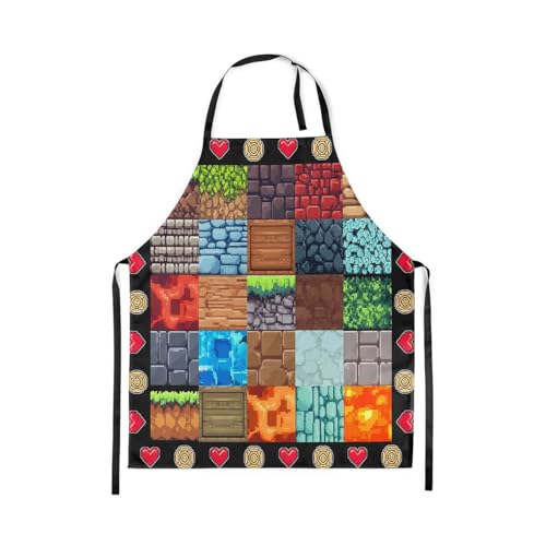 Castle Fairy Basketball Kitchen Apron - color: Game Plaid