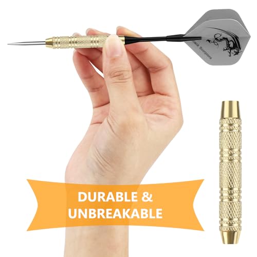 Accmor 18 Pack Steel Tip Darts, Metal Tip Dart Set, Darts Metal Tip Set, Metal Darts for Dartboard - style: 20G Darts
