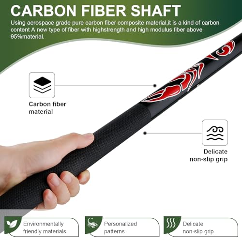 HMQQ 58" 2-Piece Fiberglass Graphite Composite Billiard Pool Cue Sticks (Several Colors Available, Weight from 19oz 21oz) - color: Black, style: 19oz