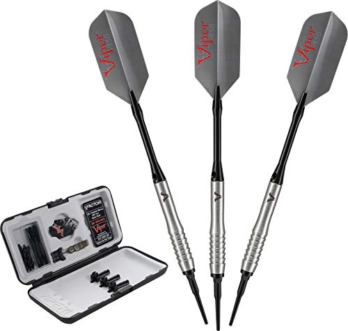 Viper V-Factor 90% Tungsten Soft Tip Dart Set with Case - style: Partial Shark Fin (20 Grams)