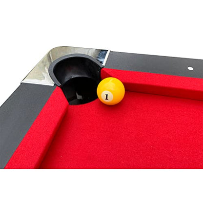 RACK Draco 7-Foot Tournament Billiard/Pool Table – Professional Competition Game Table - color: Red Felt with Black Body
