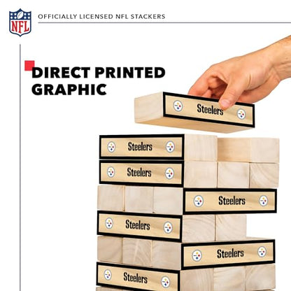 Wild Sports NFL Giant Stacking Wooden Blocks – Tumbling Tower Classic Family Game Stacks – Great Gift for Any Football Fan! - color: Pittsburgh Steelers