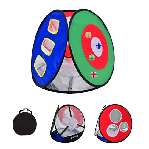 4-in-1 Pop Up Golf Chipping Net – Versatile 4-Sided Design for All Training Scenarios, Portable Indoor/Outdoor Practice Kit, Easy Setup Gift for Golfers & Beginners - size: only 1 4-in-1 Net, style: Only Golf Net
