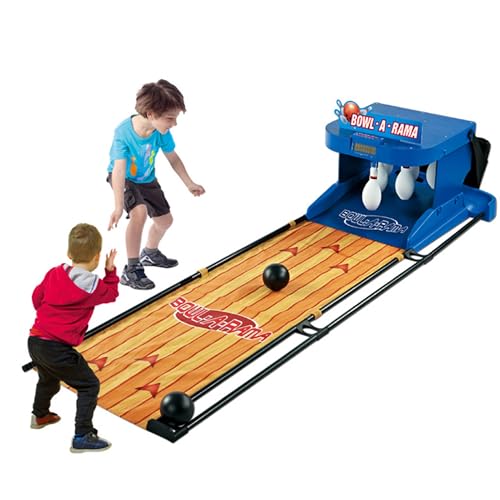 Electronic Bowling Alley Game, Foldable Bowling Set for Home, Indoor Family Game with Automatic Reset, LED Scoreboard & Simulation Sound, for Children and Adults